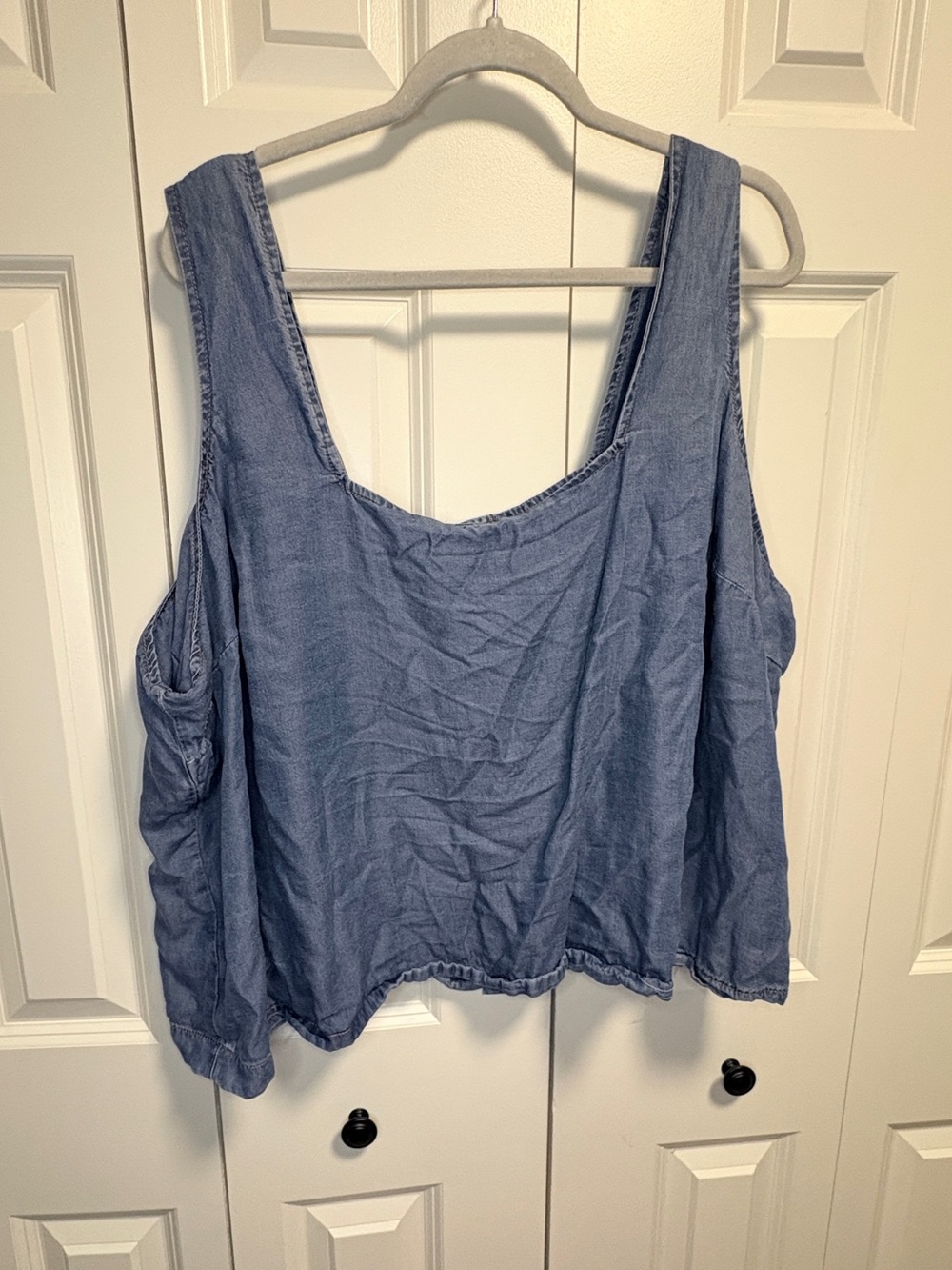 torrid Chambray Blue Scoop Neck Tank